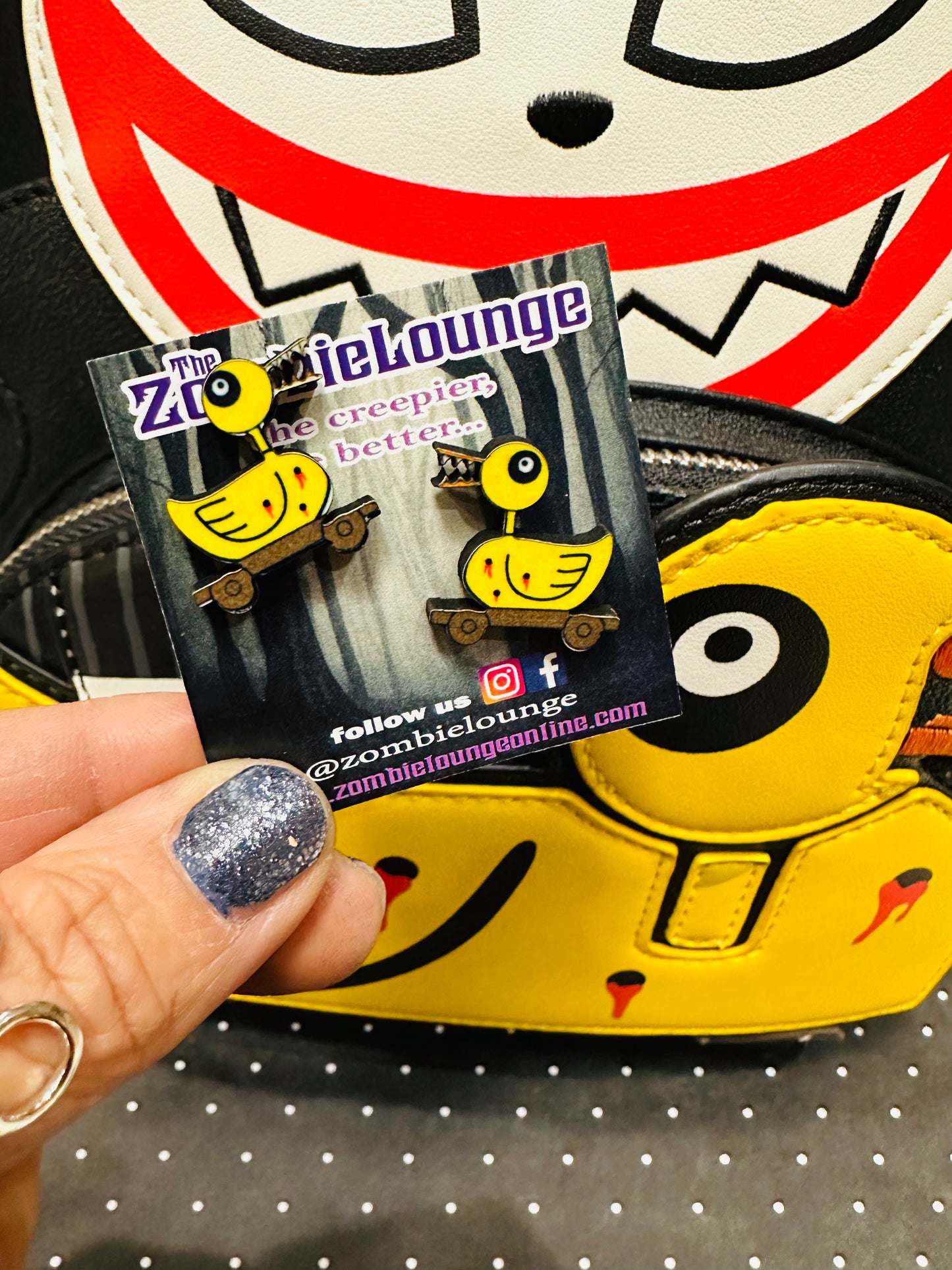 Vampire Teddy and Duck Earrings