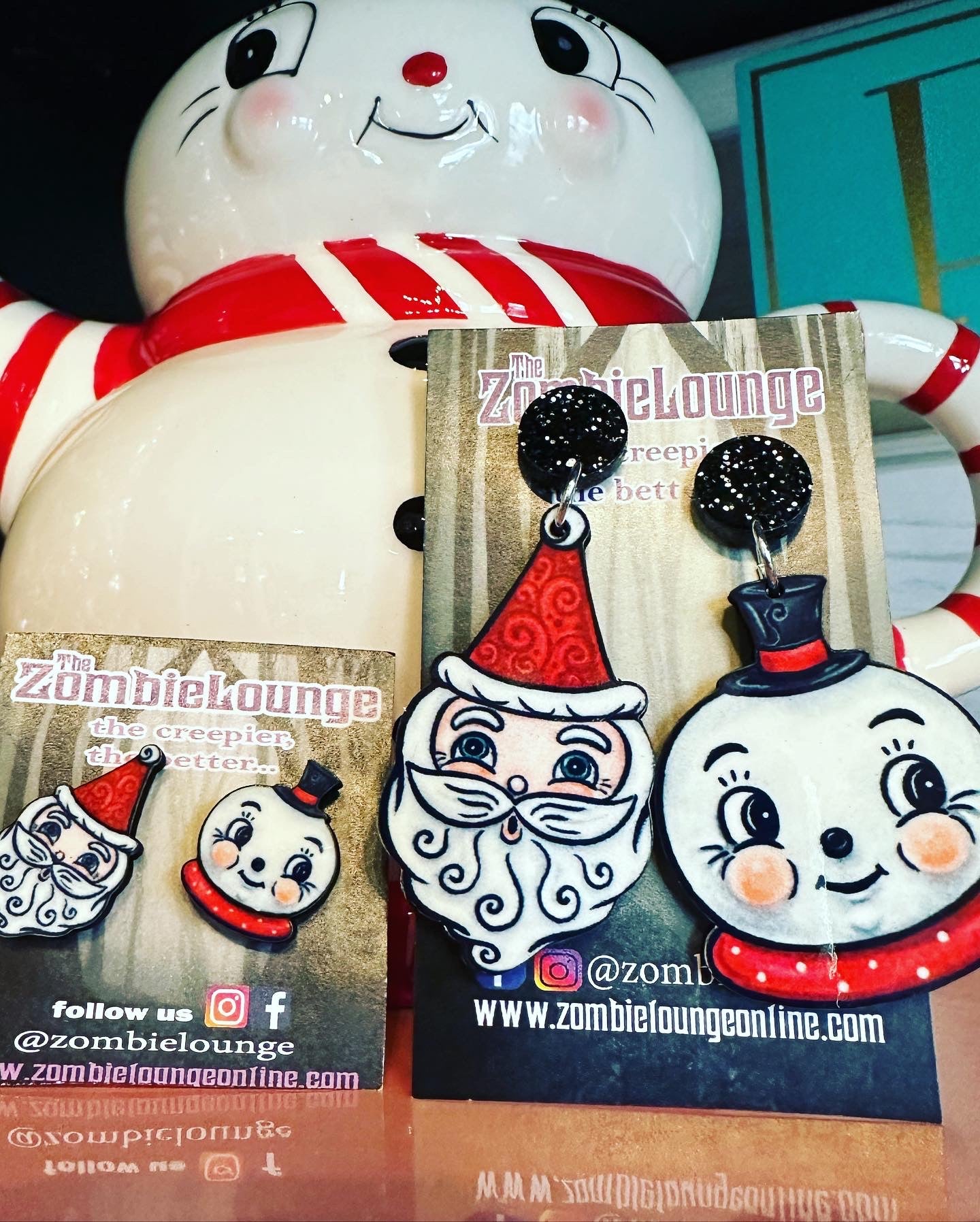 Johanna Parker Santa and Snowman Earrings