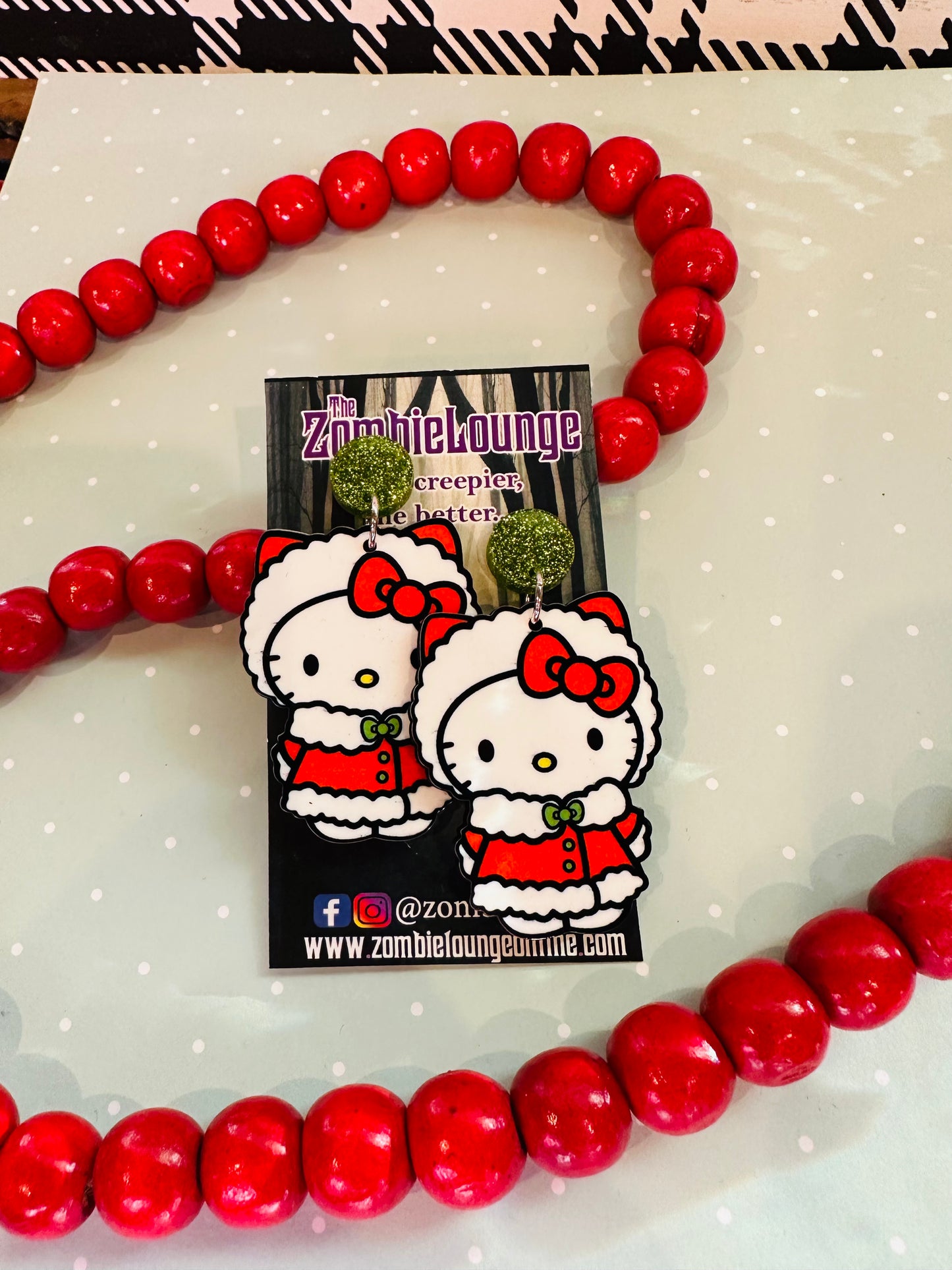 Christmas Kitty Earrings