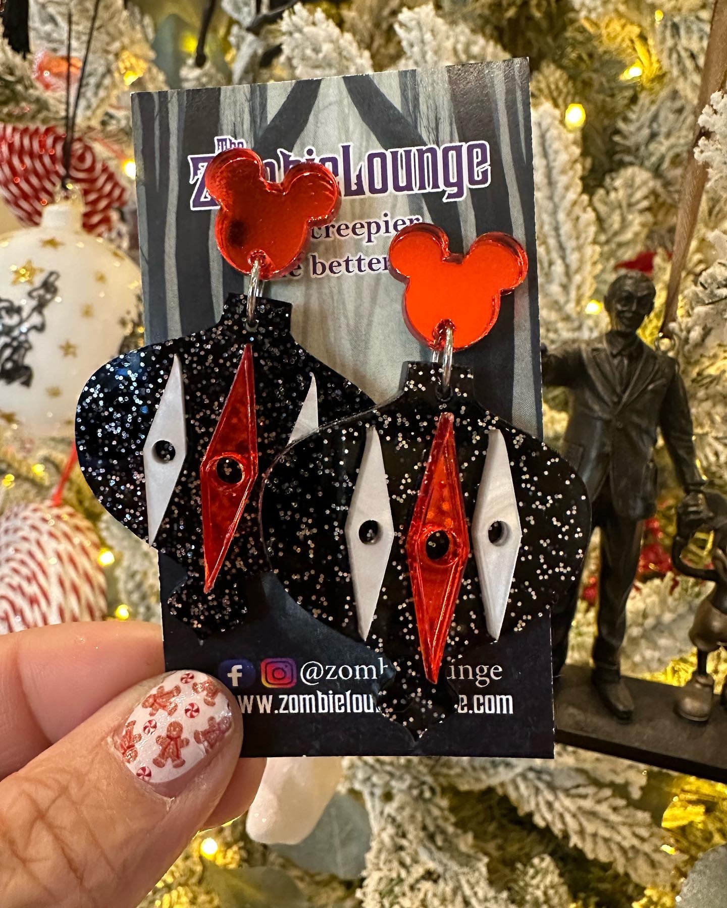 Retro Christmas Ornament Mouse Earrings