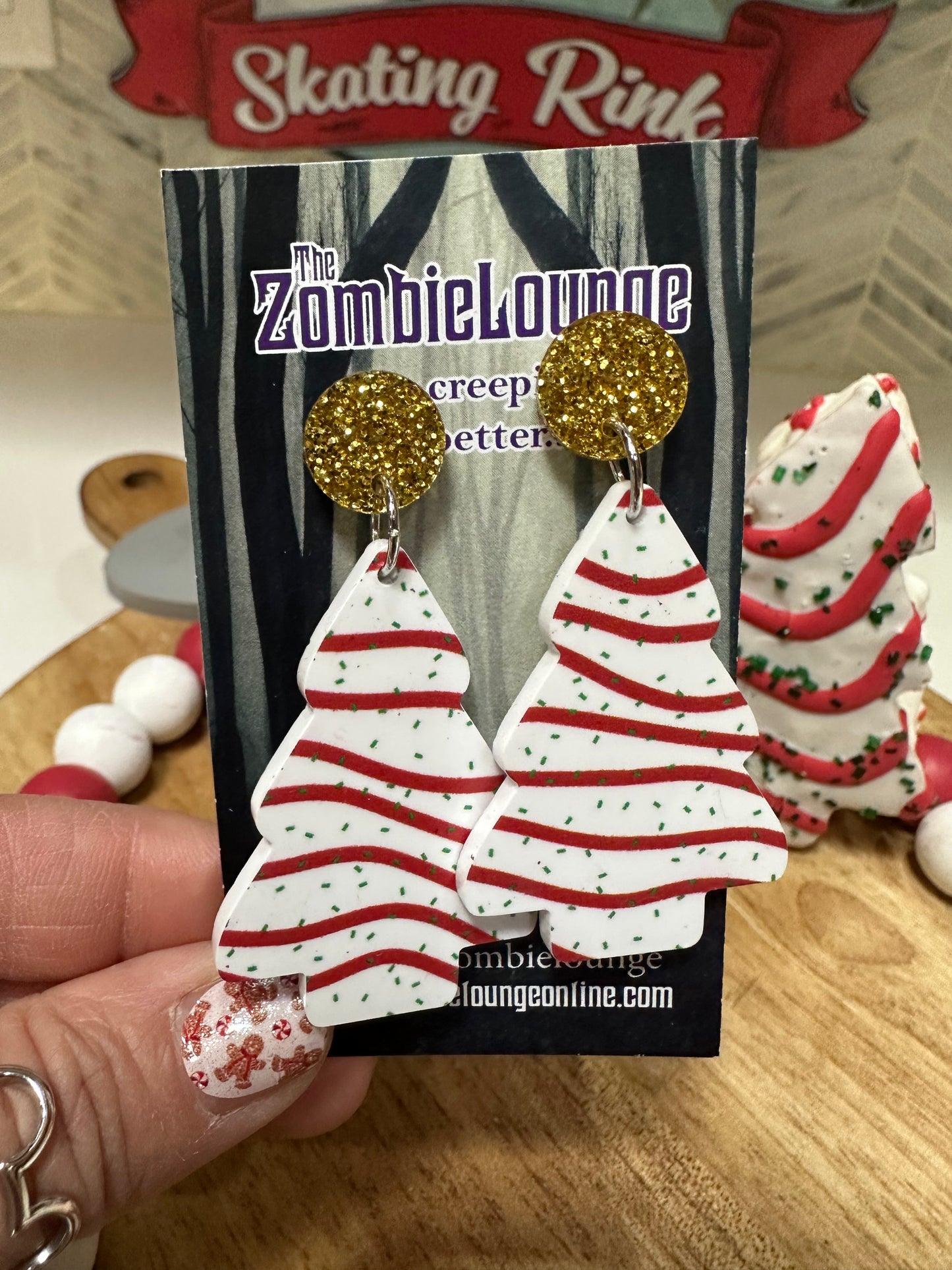 Christmas Tree Cake Earrings