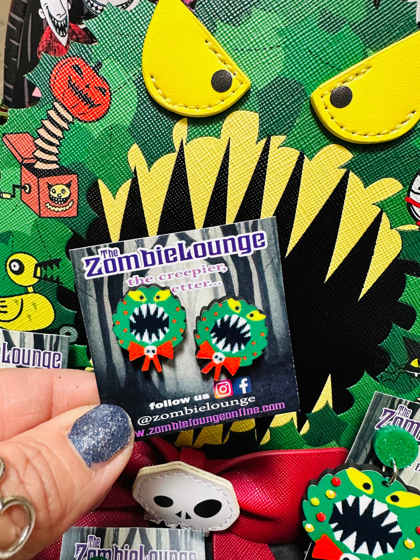 Scary Wreath Earrings