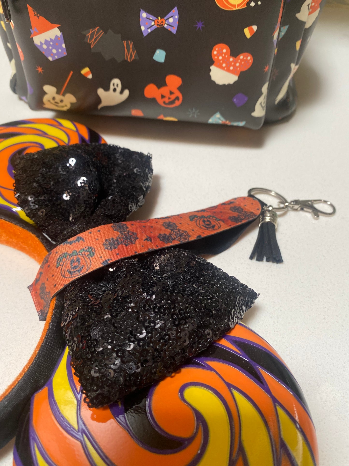 Halloween Mickey Wristlet Keychain