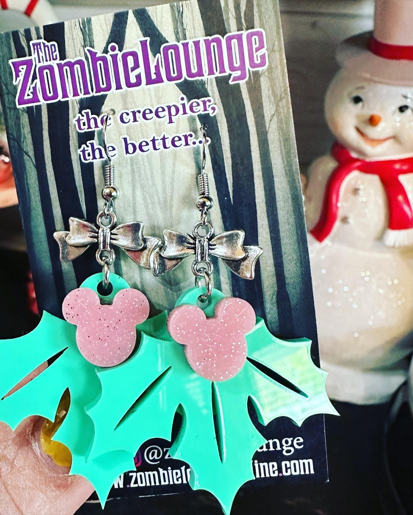 Pastel Mouse Holly Earrings