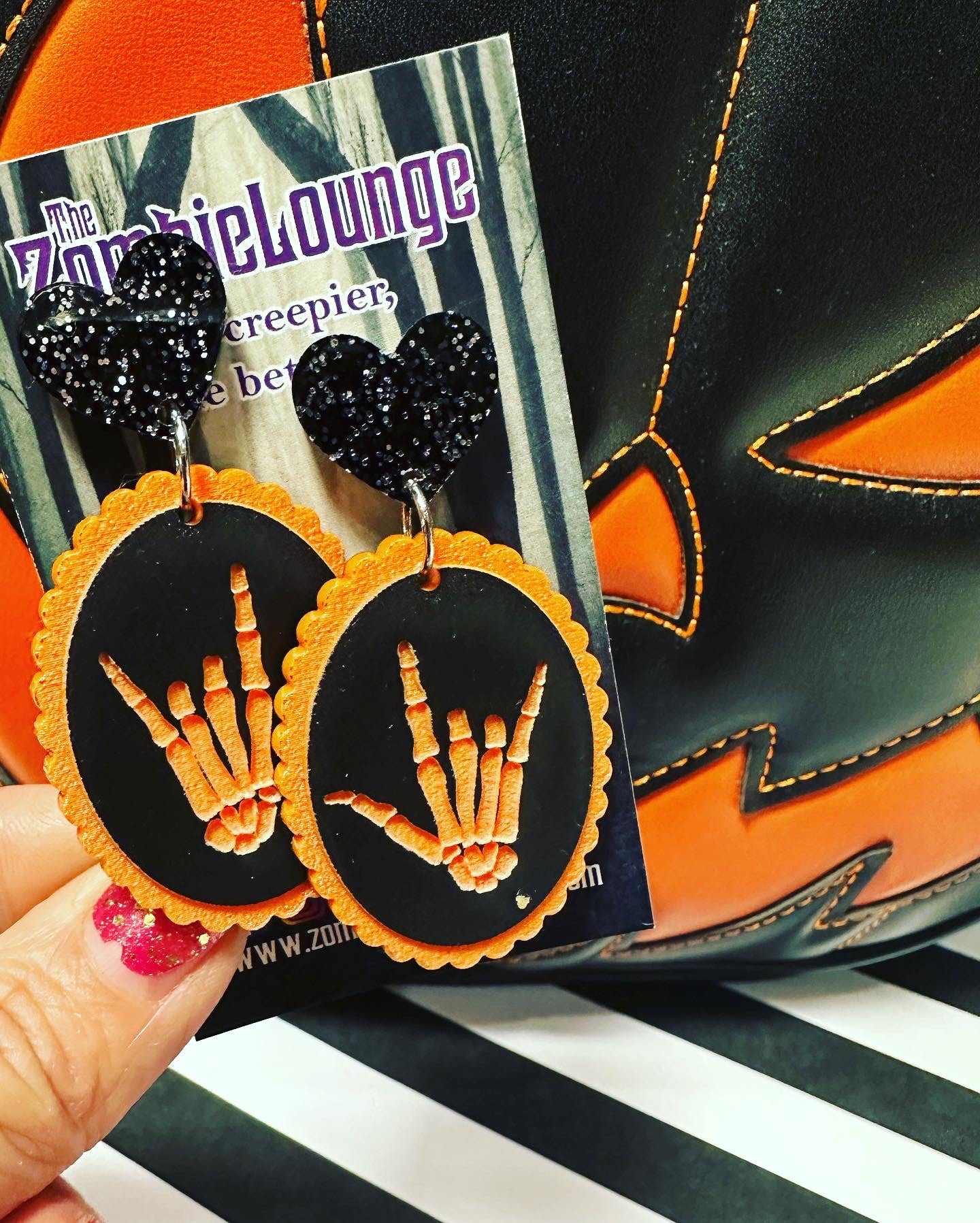 Valentines Skeleton Hands Earrings