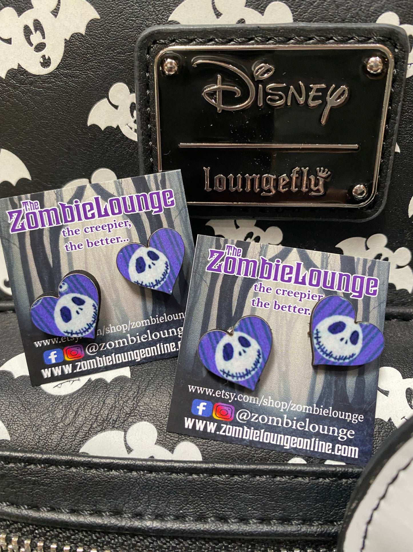 Purple Jack Wooden Earrings