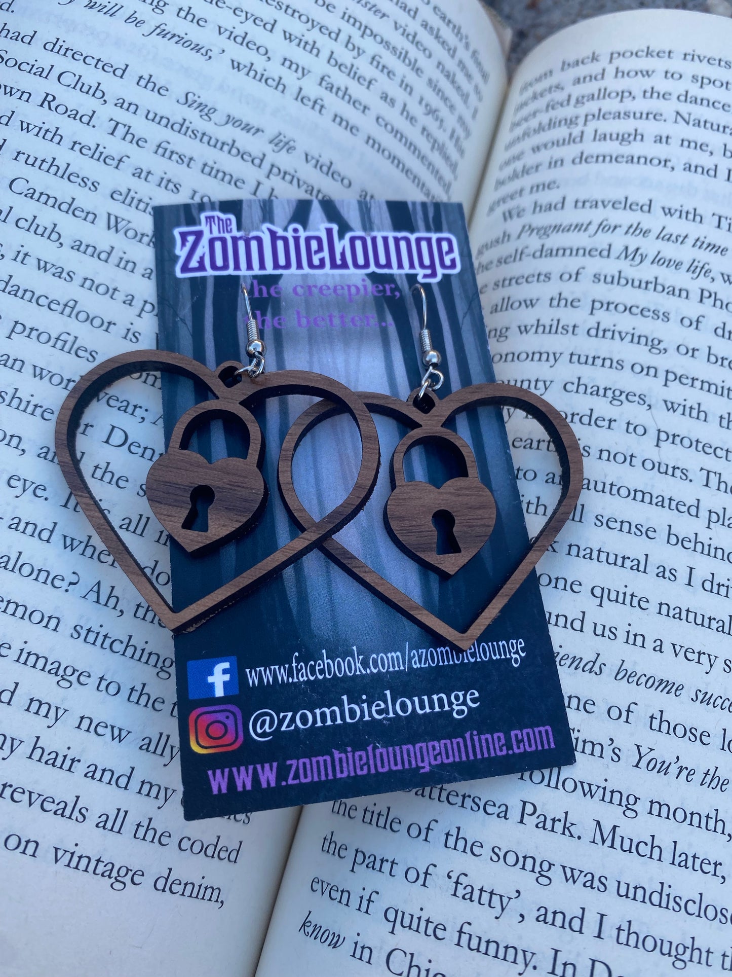 Wooden Kissing Mouse Earrings