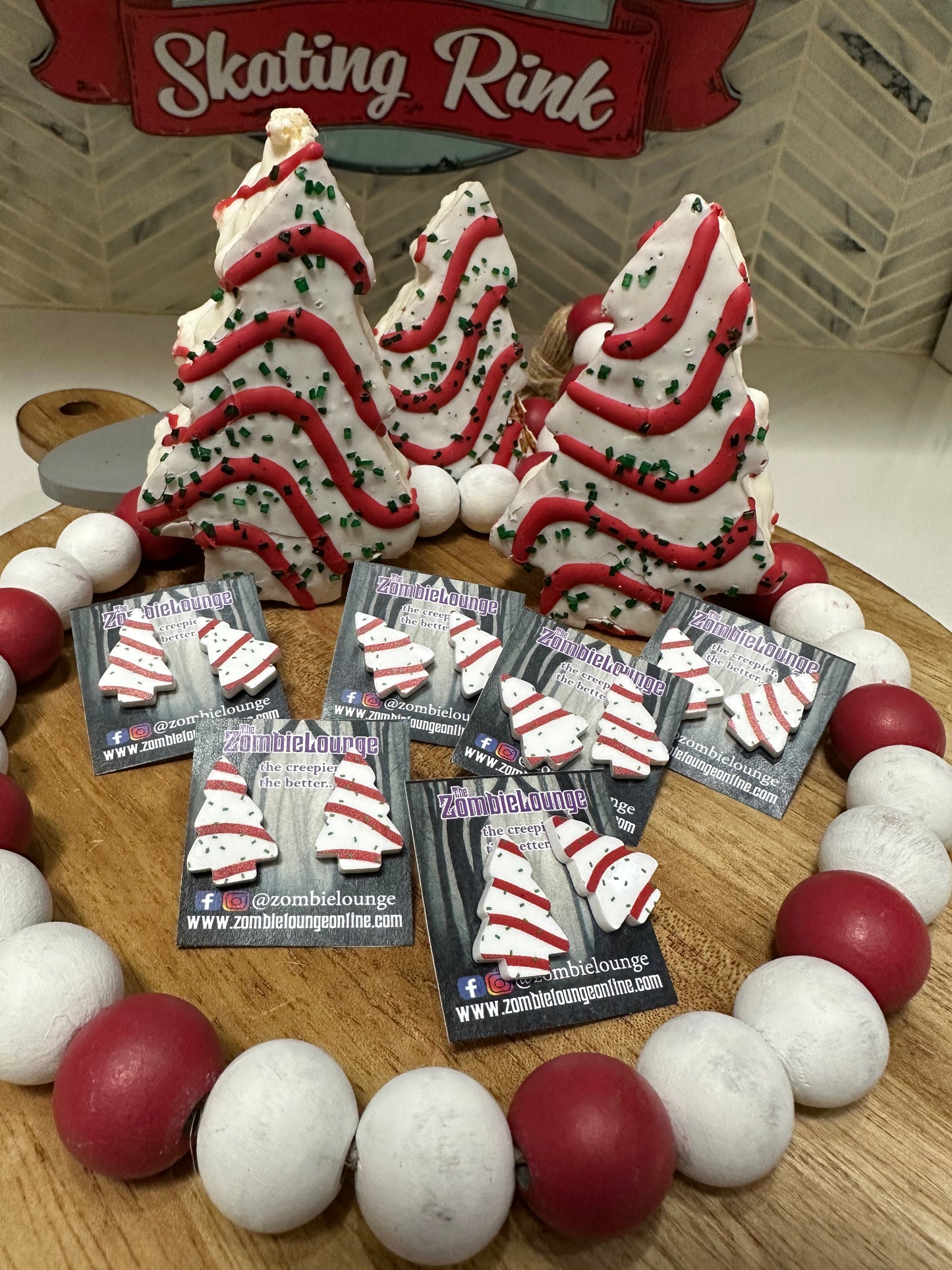 Christmas Tree Cake Earrings