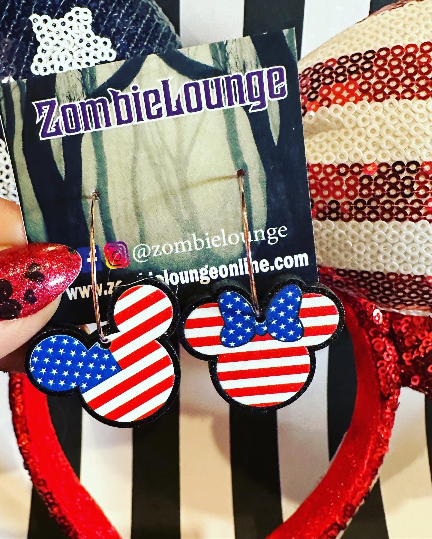 July Americana Mouse Hoops