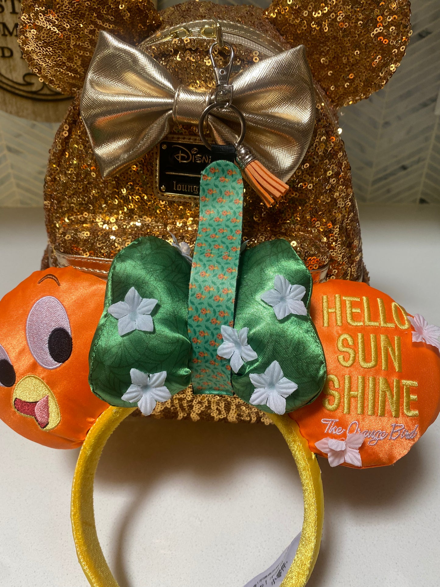 Orange Bird Wristlet keychain