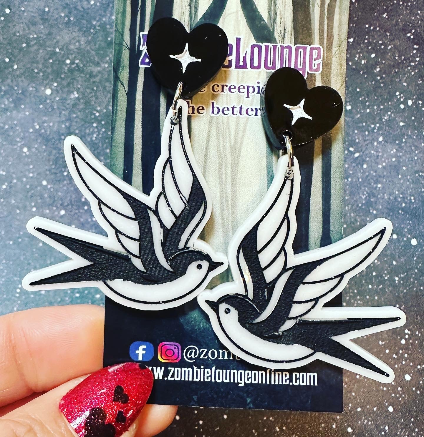 Sparrow Tattoo Earrings