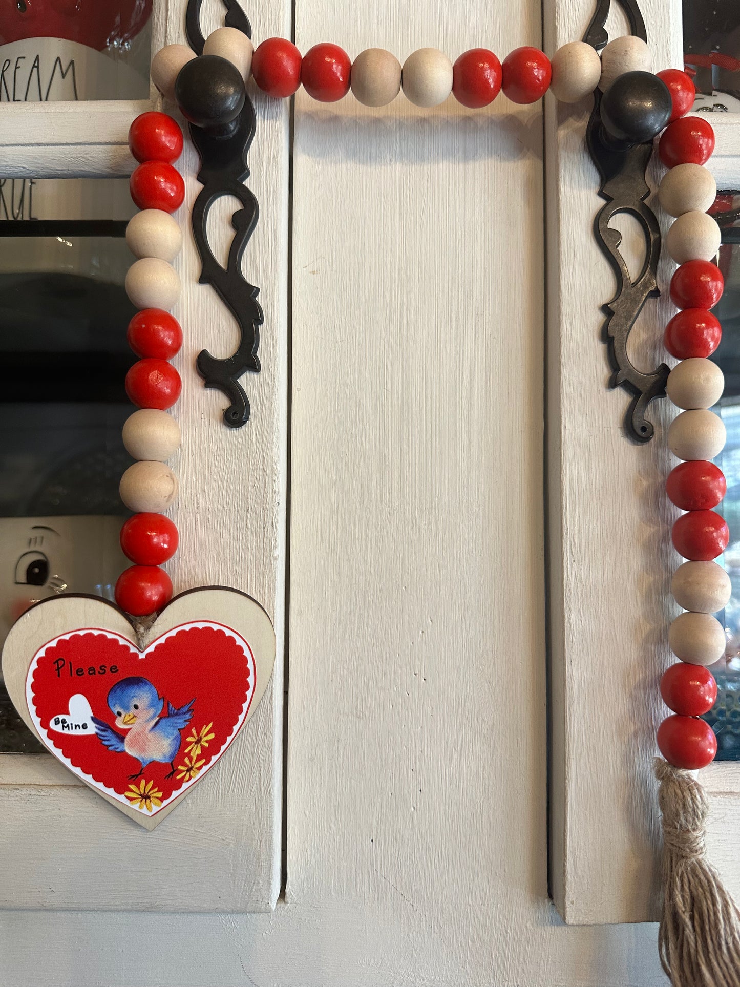 Valentines Bird Beaded Garland