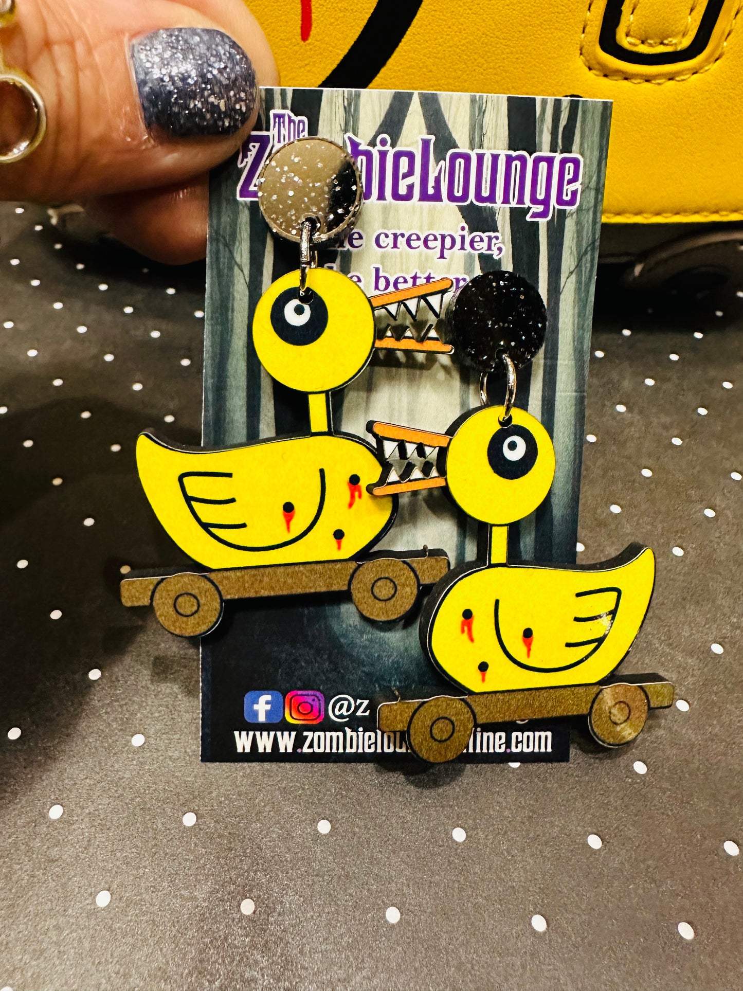 Vampire Teddy and Duck Earrings