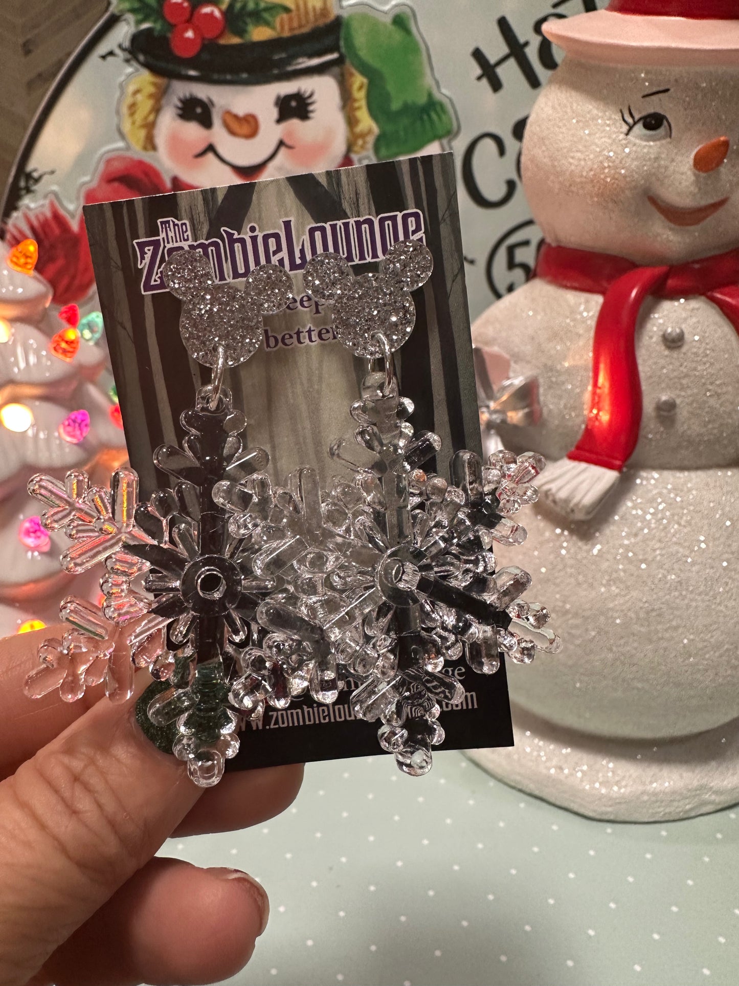 Mickey Snowflake Earrings