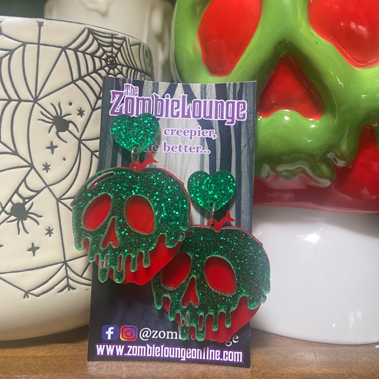 Poison Apple Hanging Stud Earrings