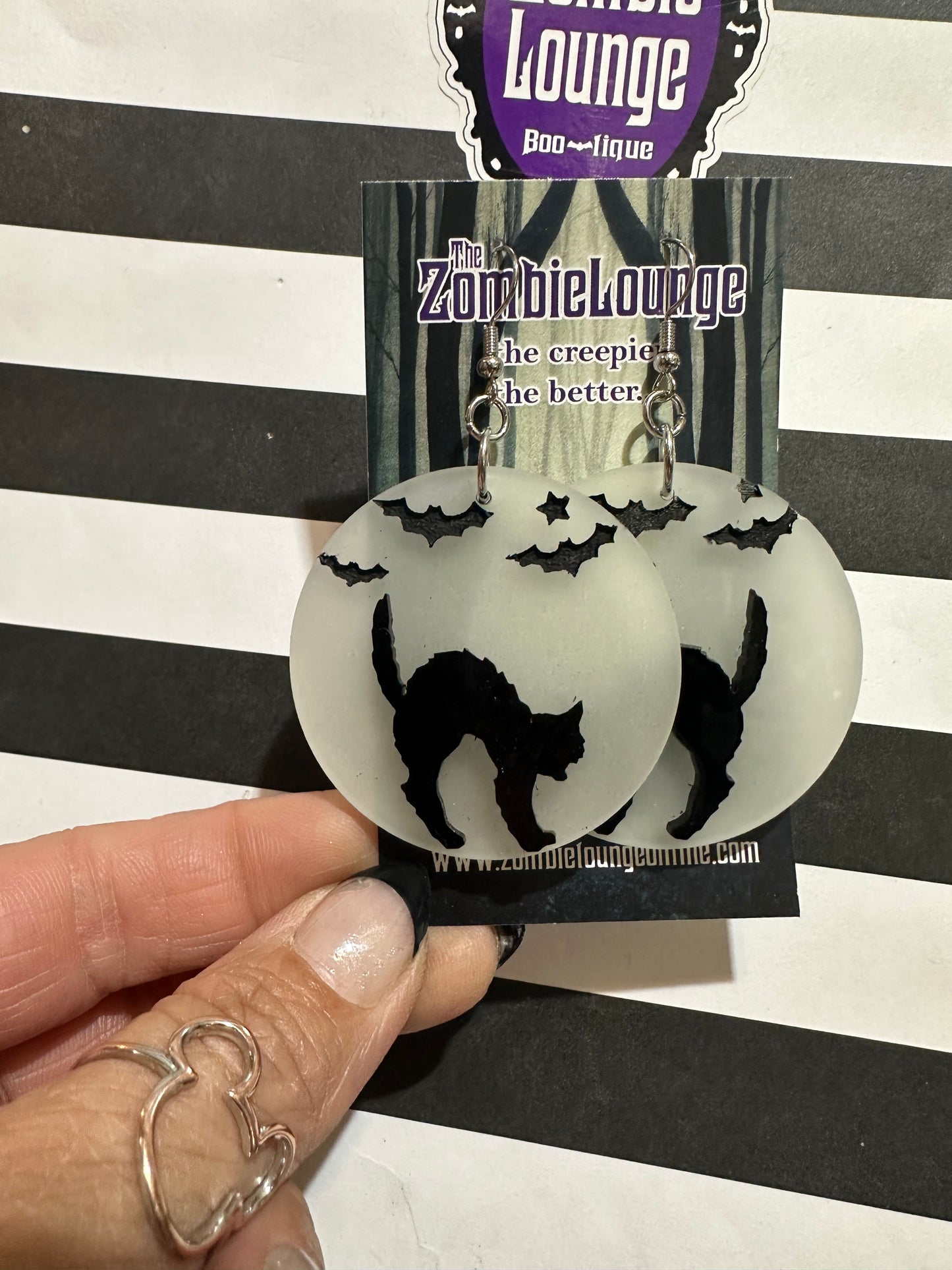 Scaredy Cat Moon Earrings