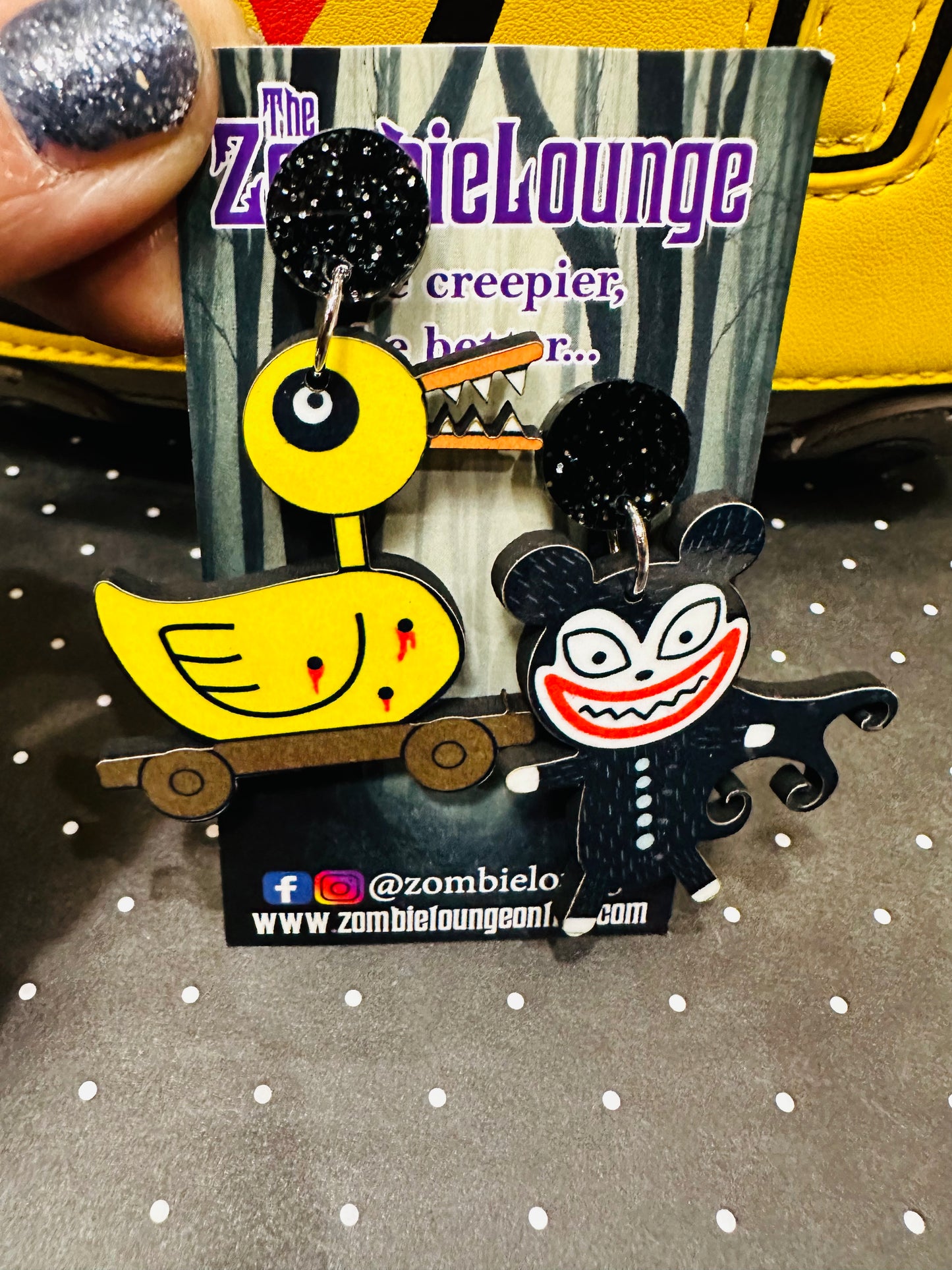 Vampire Teddy and Duck Earrings