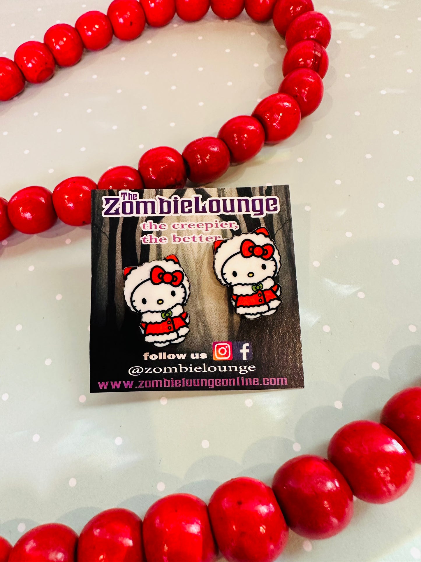 Christmas Kitty Earrings