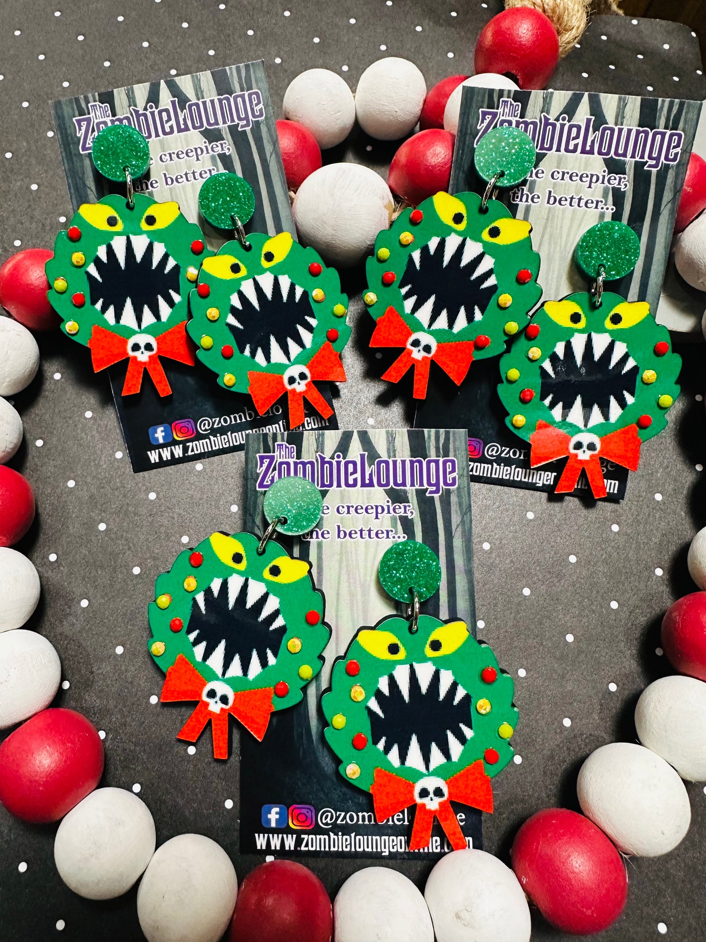 Scary Wreath Earrings
