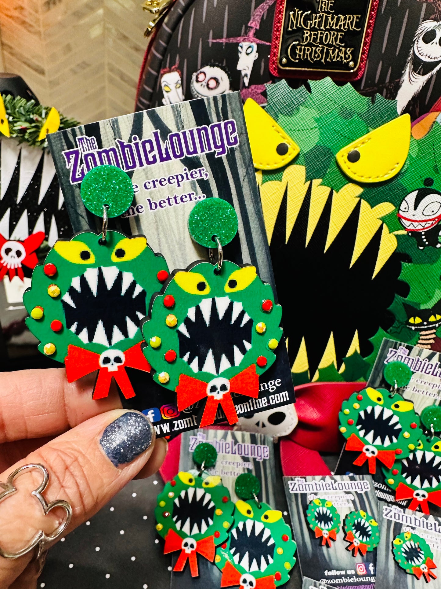Scary Wreath Earrings