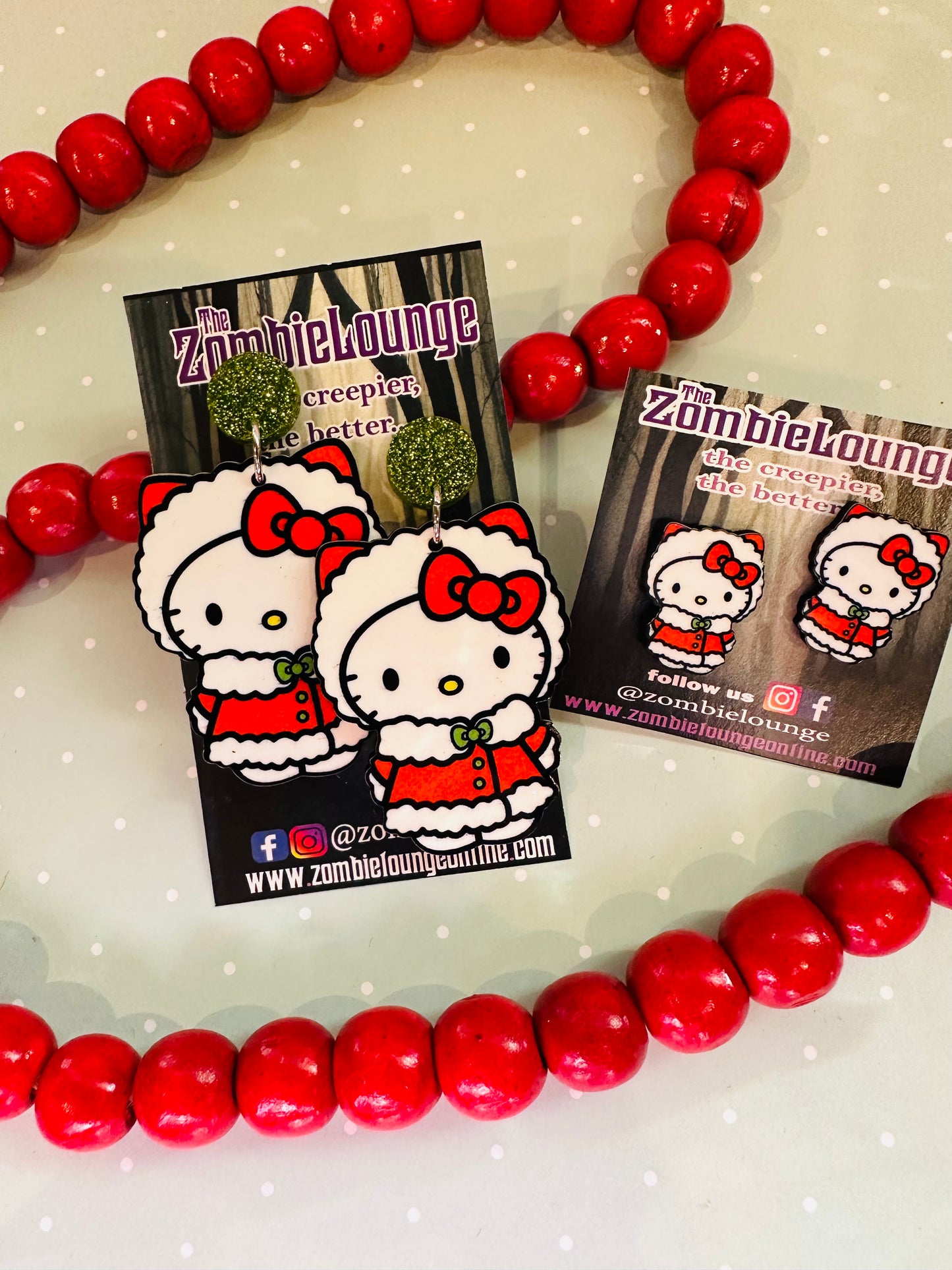 Christmas Kitty Earrings