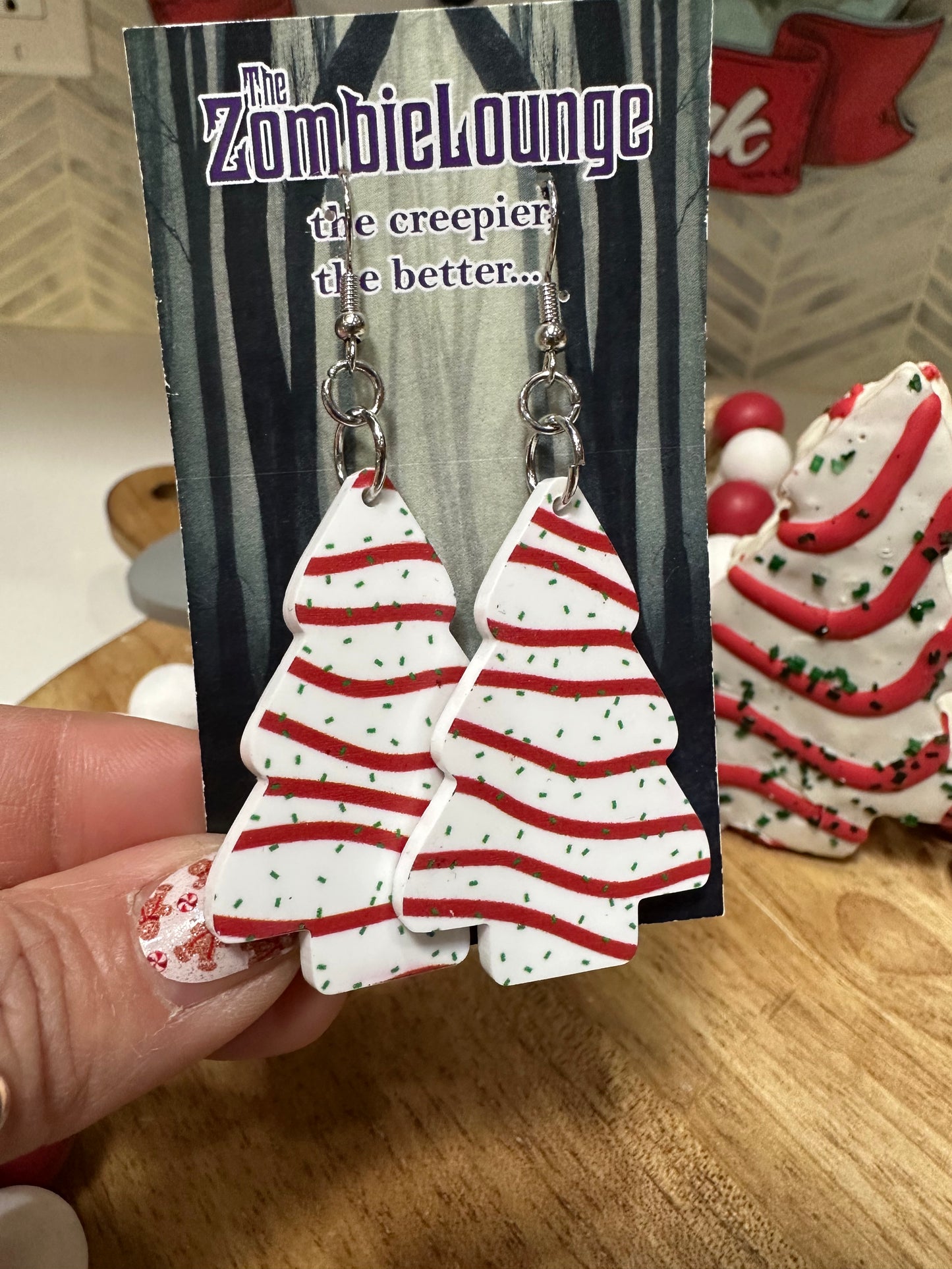 Christmas Tree Cake Earrings