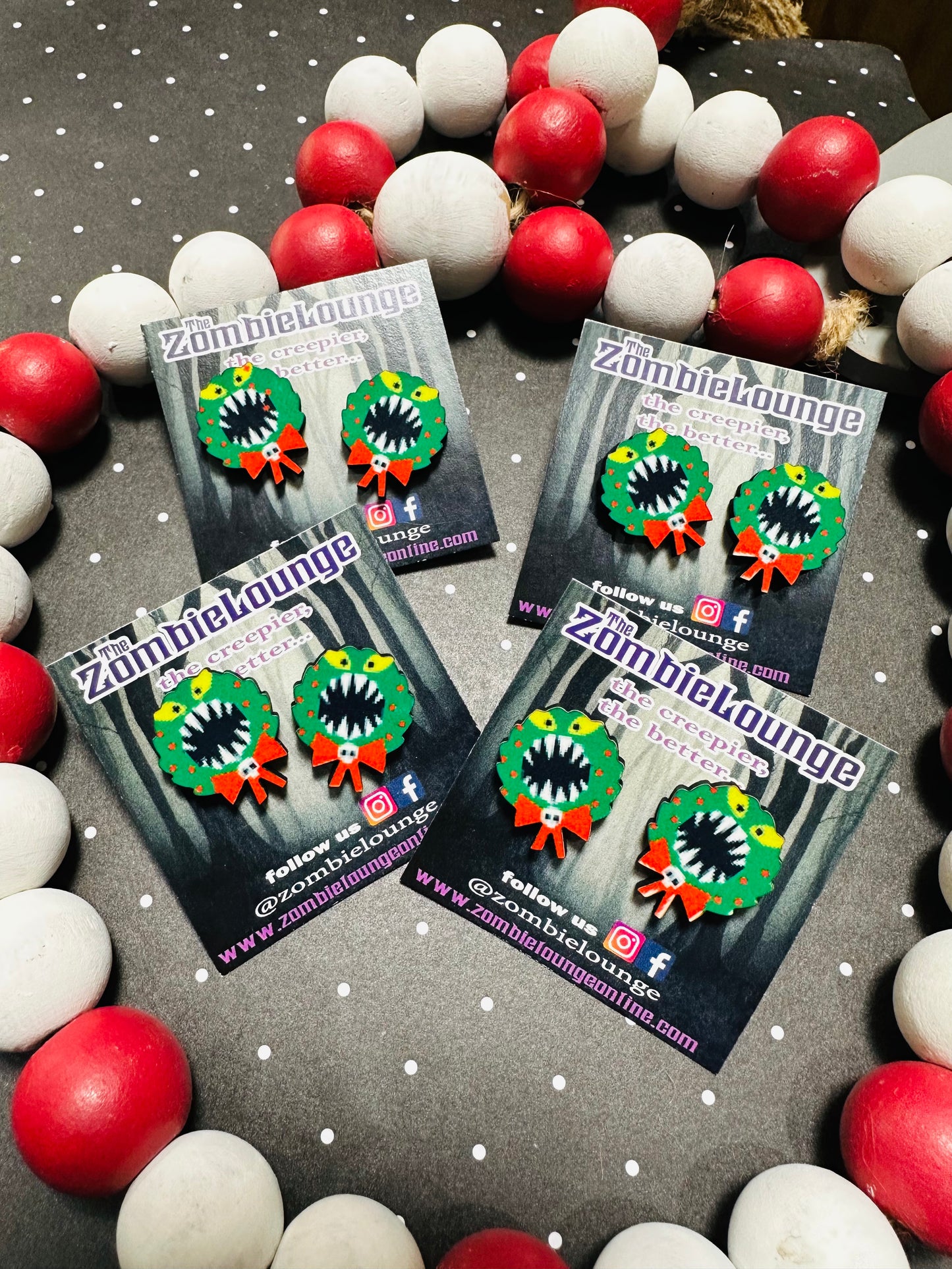 Scary Wreath Earrings