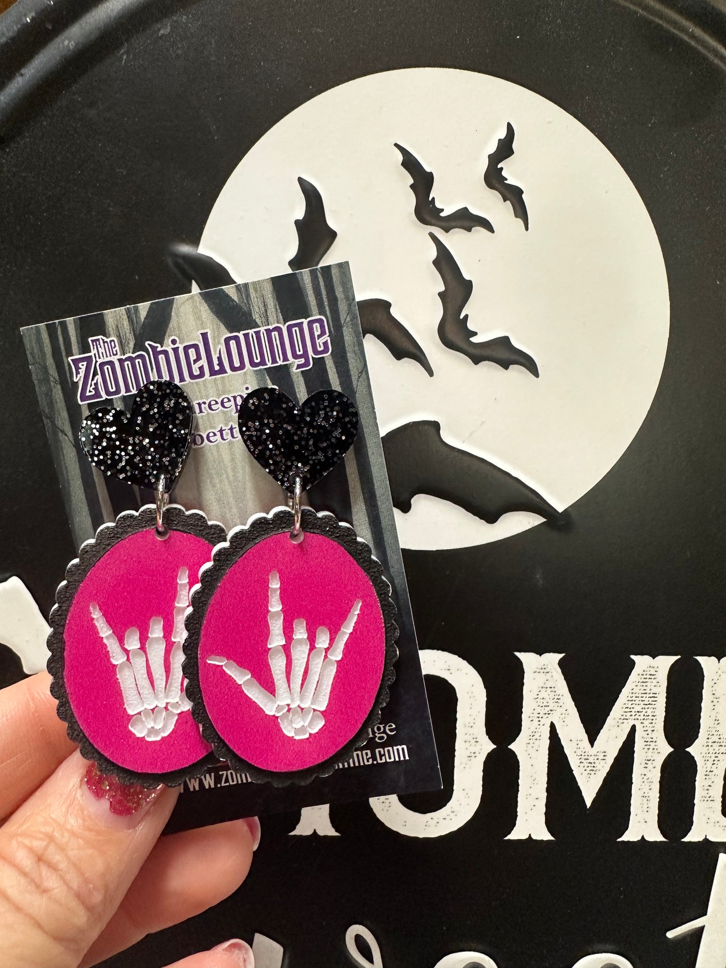 Valentines Skeleton Hands Earrings