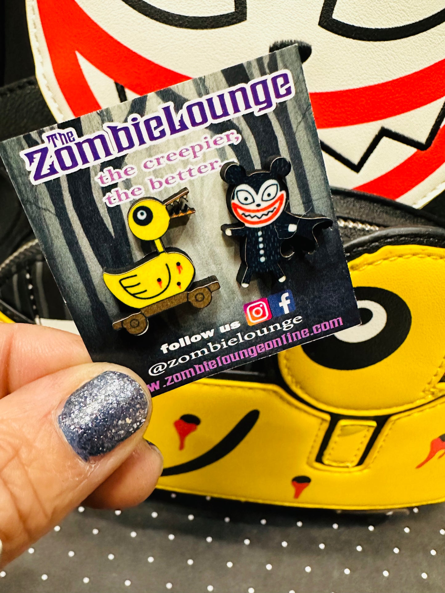 Vampire Teddy and Duck Earrings