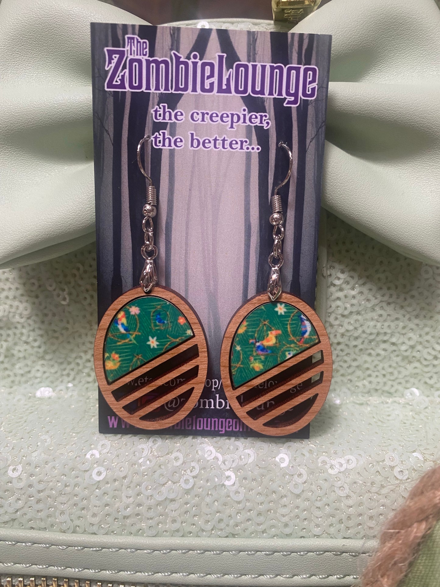 Tiki Bird Wooden Earrings