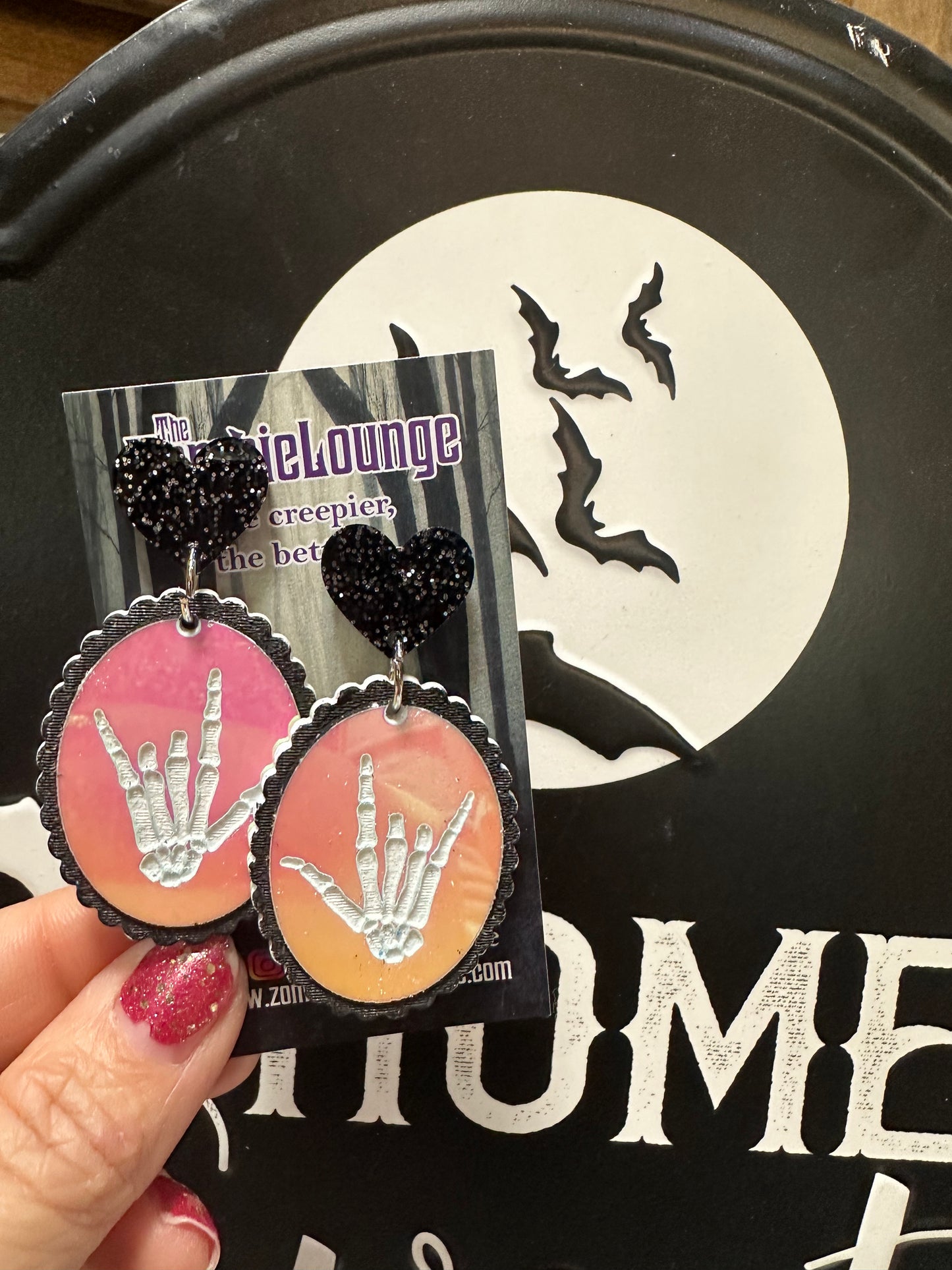 Valentines Skeleton Hands Earrings