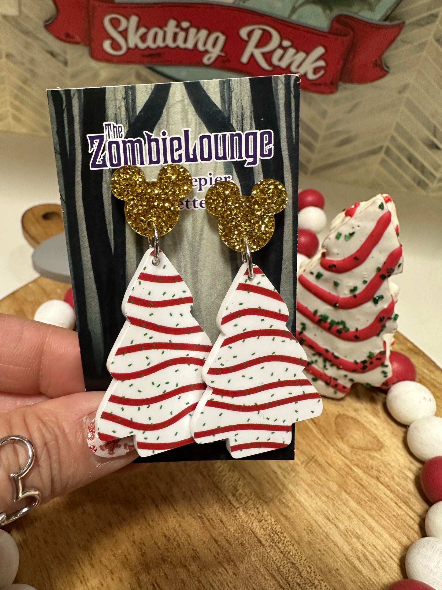 Christmas Tree Cake Earrings