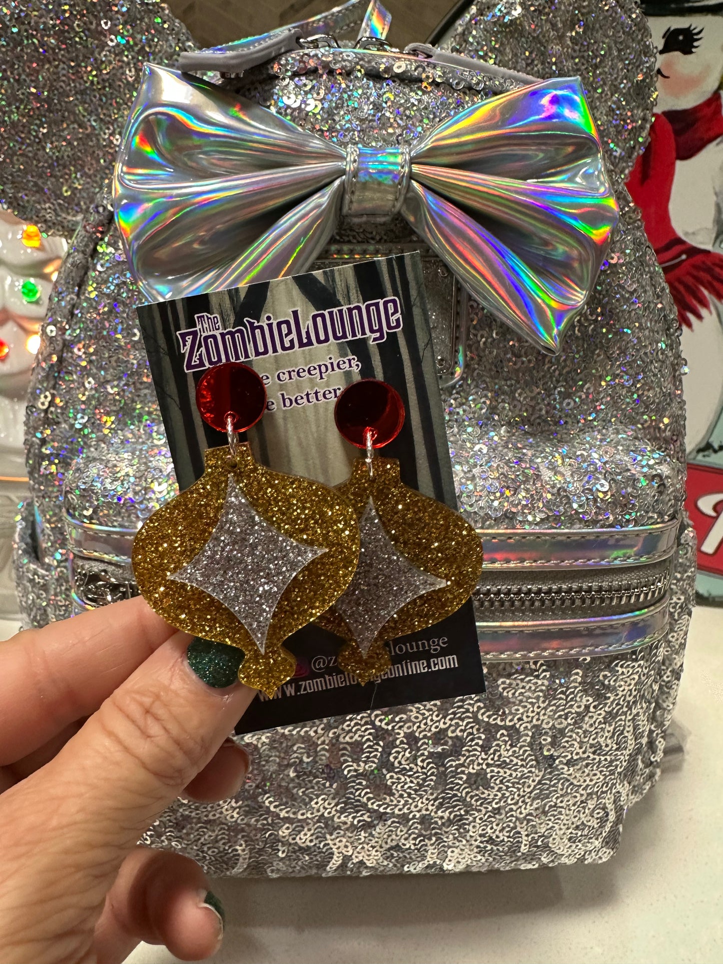 Retro Christmas Ornament Earrings