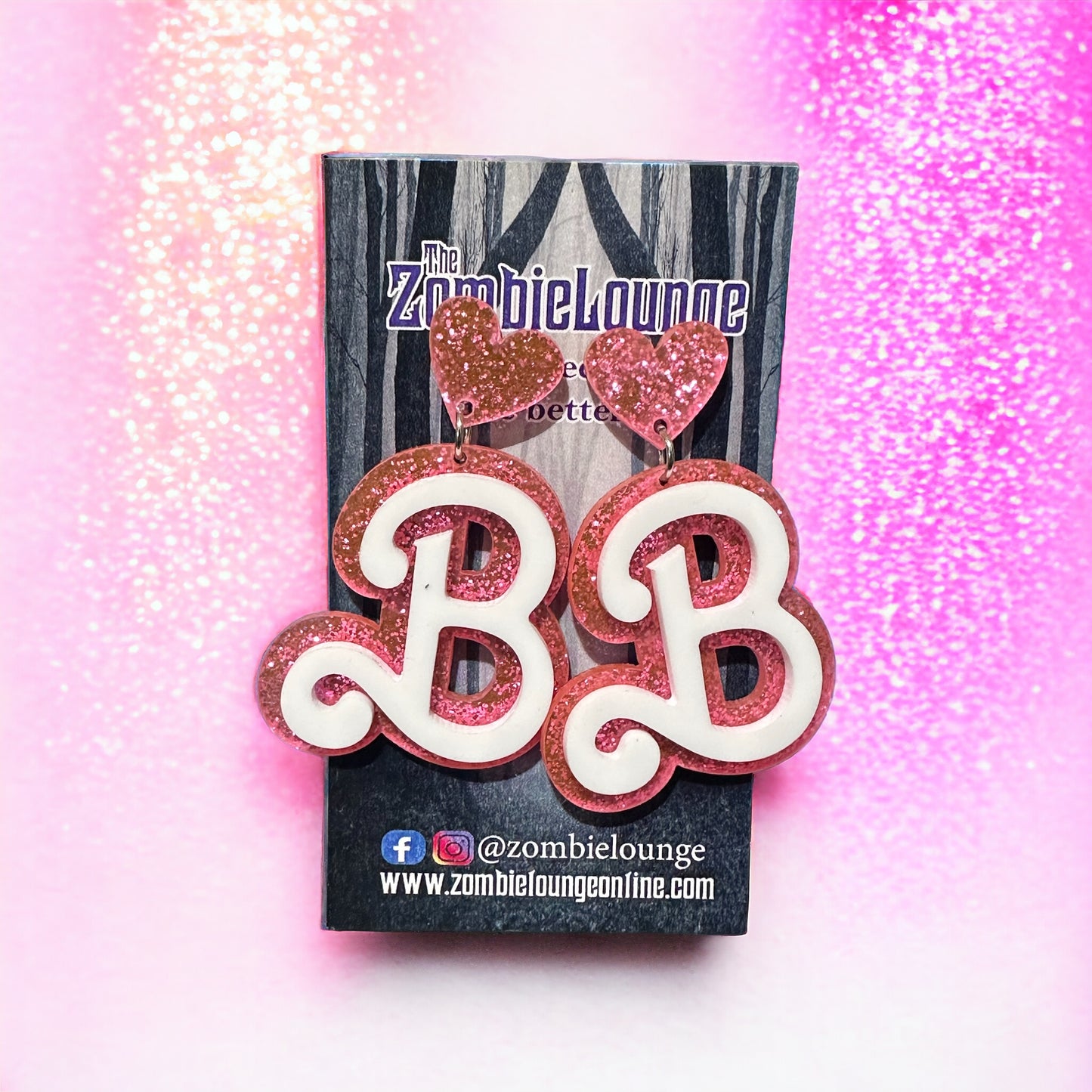 Glitter Pink B Earrings