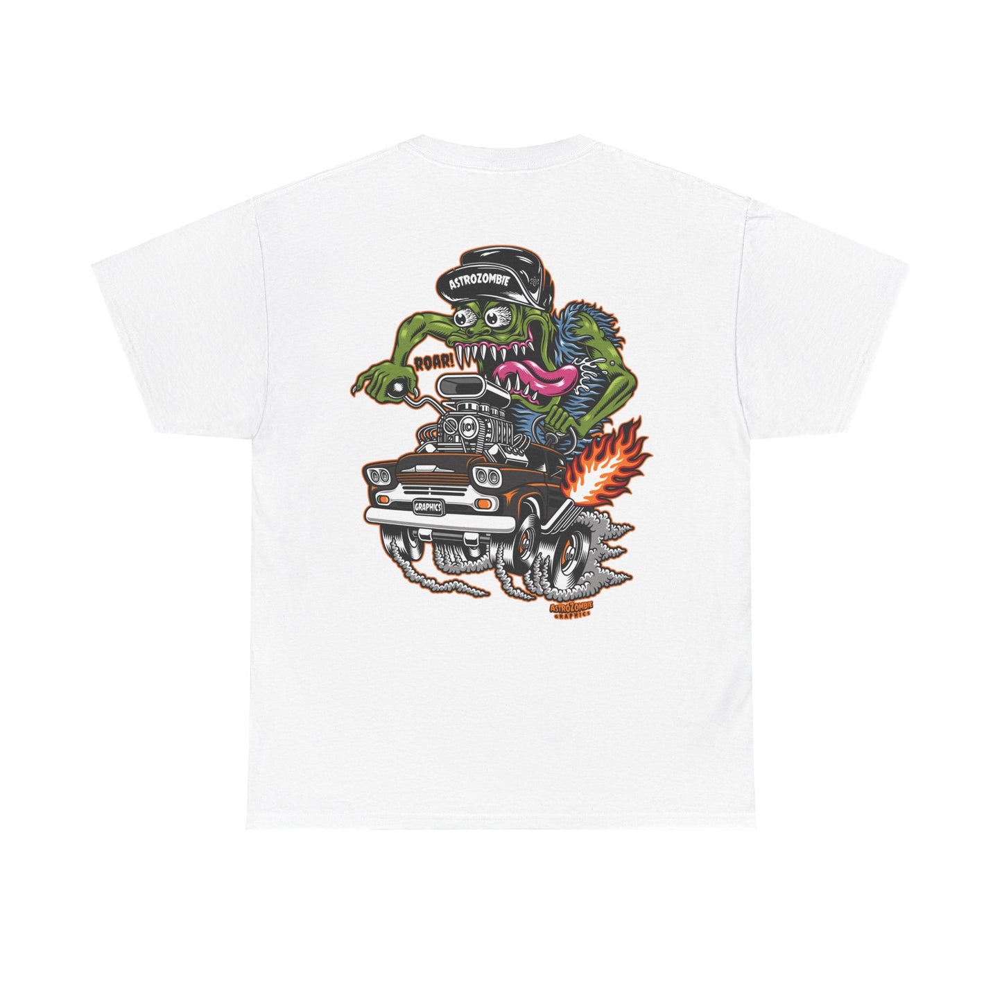 AstroZombie Graphics Collab Monster Cruiser T shirt -Unisex Heavy Cotton Tee