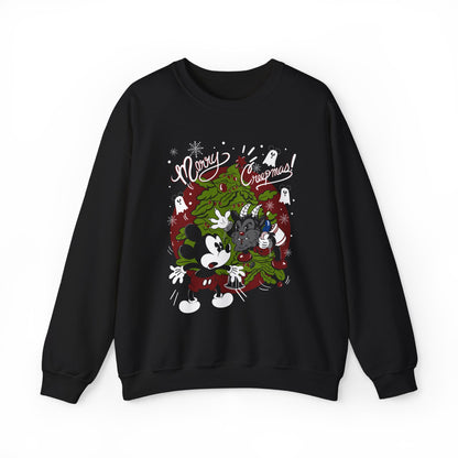 Merry Creepmas Krampus and the mouse Unisex Heavy Blend™ Crewneck Sweatshirt