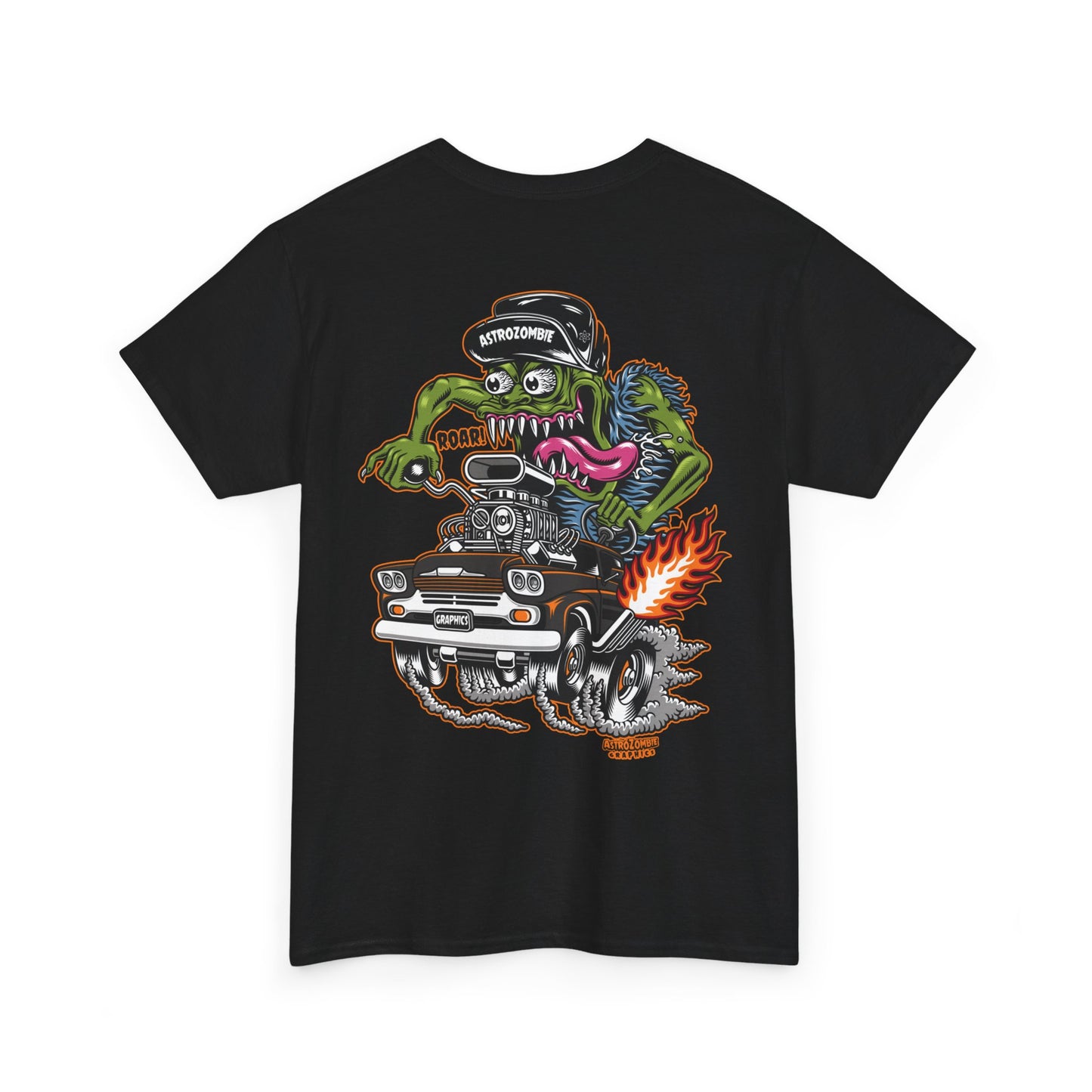 AstroZombie Graphics Collab Monster Cruiser T shirt -Unisex Heavy Cotton Tee