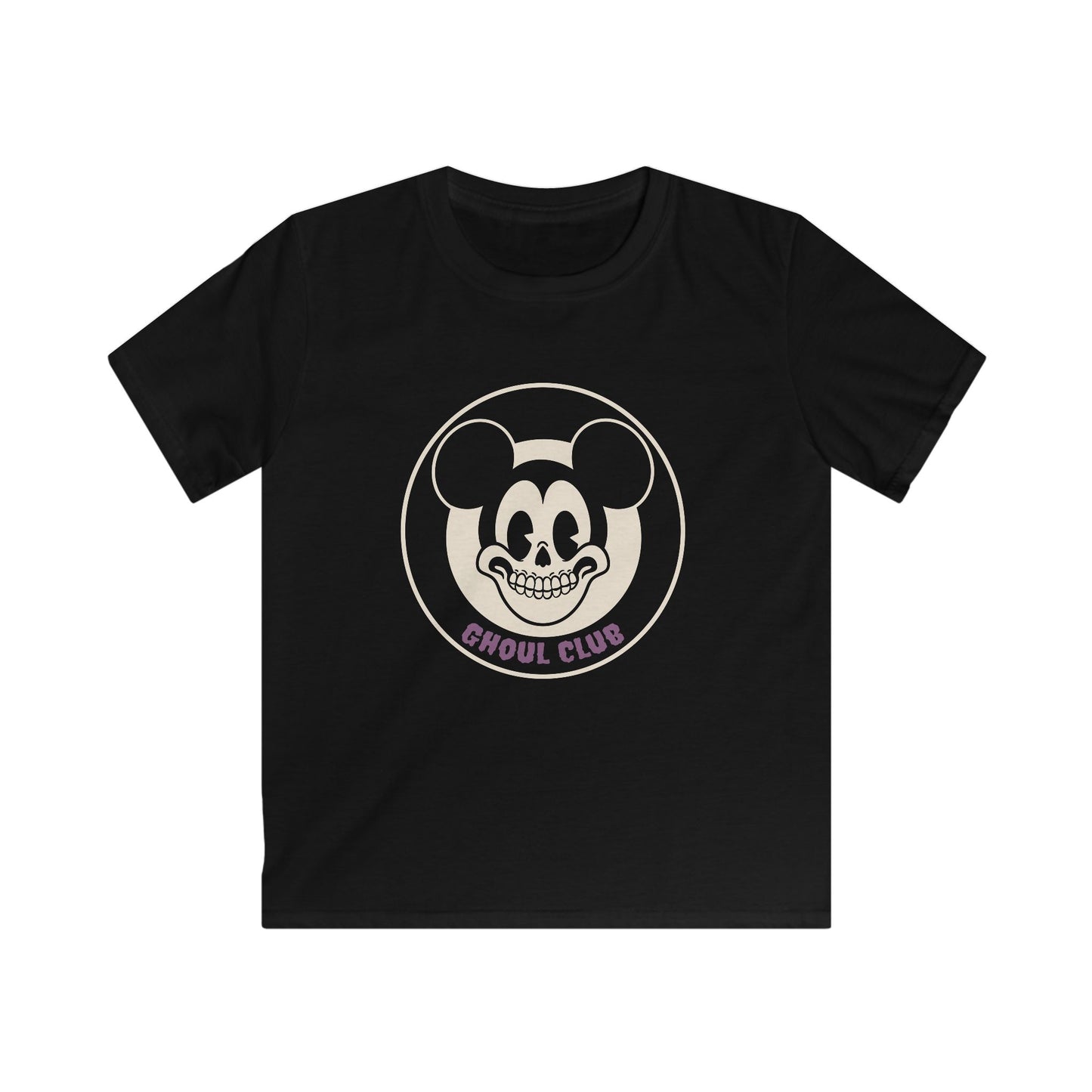 Kids Tee — Ghoul Club Retro Cartoon Skull Logo