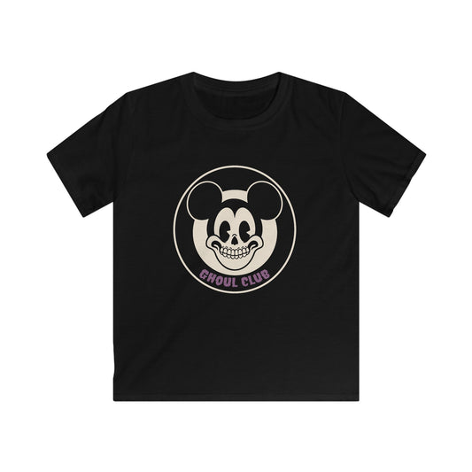 Kids Tee — Ghoul Club Retro Cartoon Skull Logo