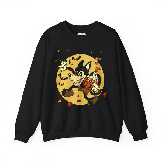 Prowlin Pumpkin Wolf-crewneck - officially licensed Natatat Studios Design