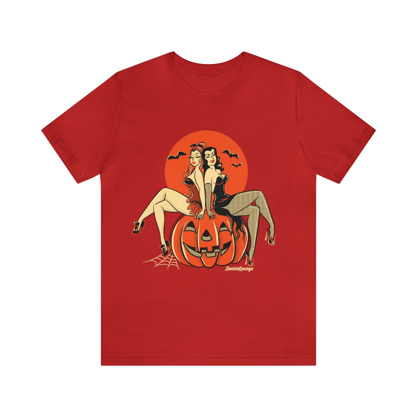 Halloween Pin up Gals by Zombie Lounge Unisex Jersey Short Sleeve Tee