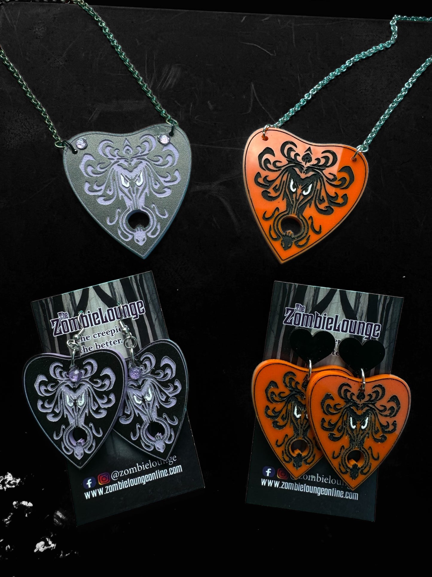 Haunted Mansion Planchette Earrings or Necklace