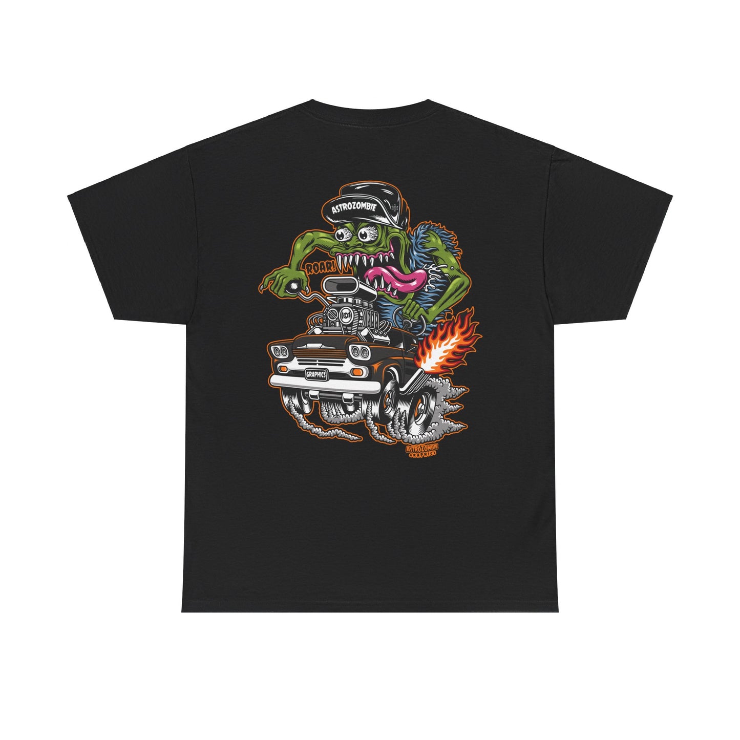 AstroZombie Graphics Collab Monster Cruiser T shirt -Unisex Heavy Cotton Tee