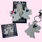 Cutie Ghost Mouse Earrings or keychain