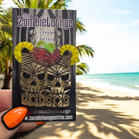 Summerween Tiki Mug Earrings