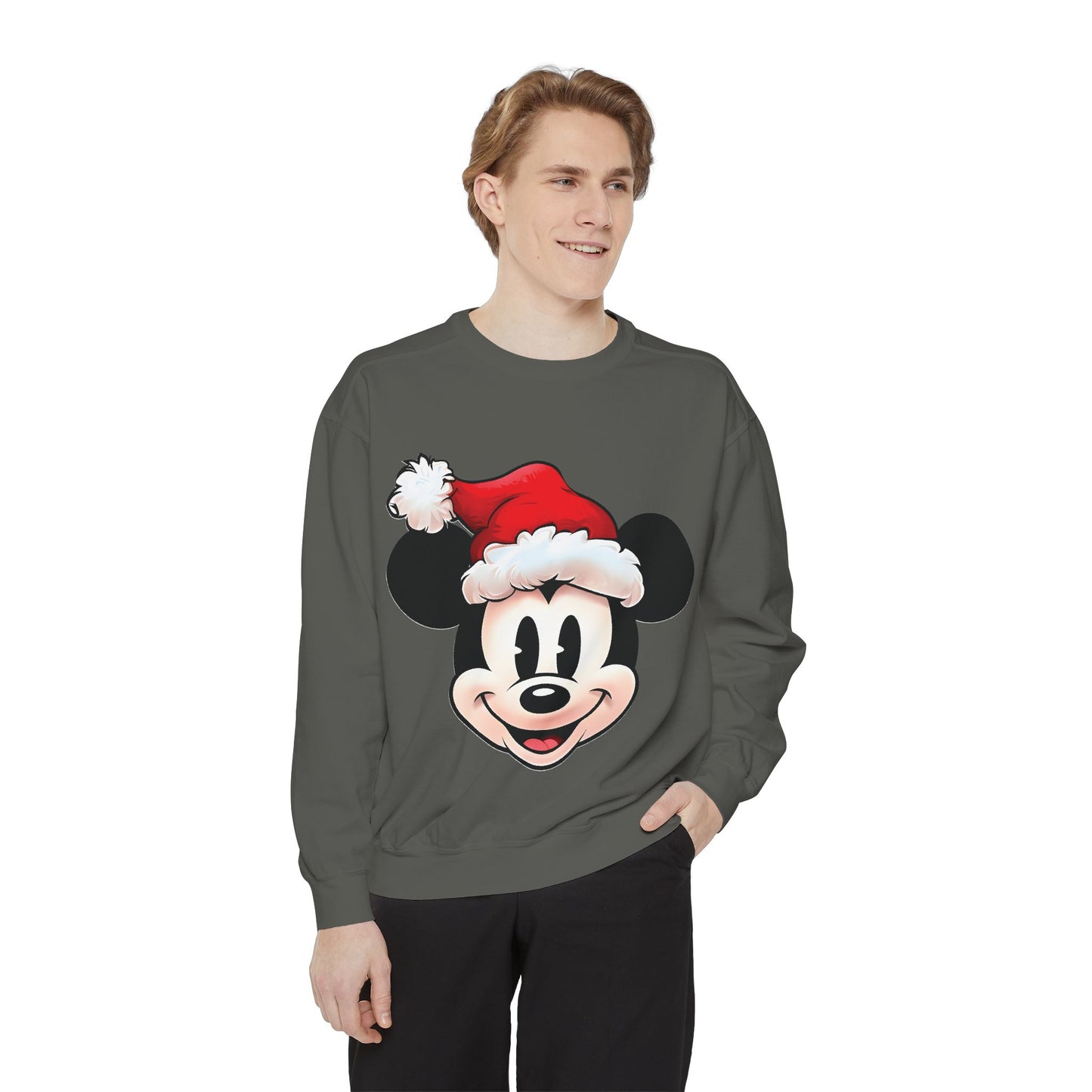 Santa Mouse Crewneck on Comfort Colors