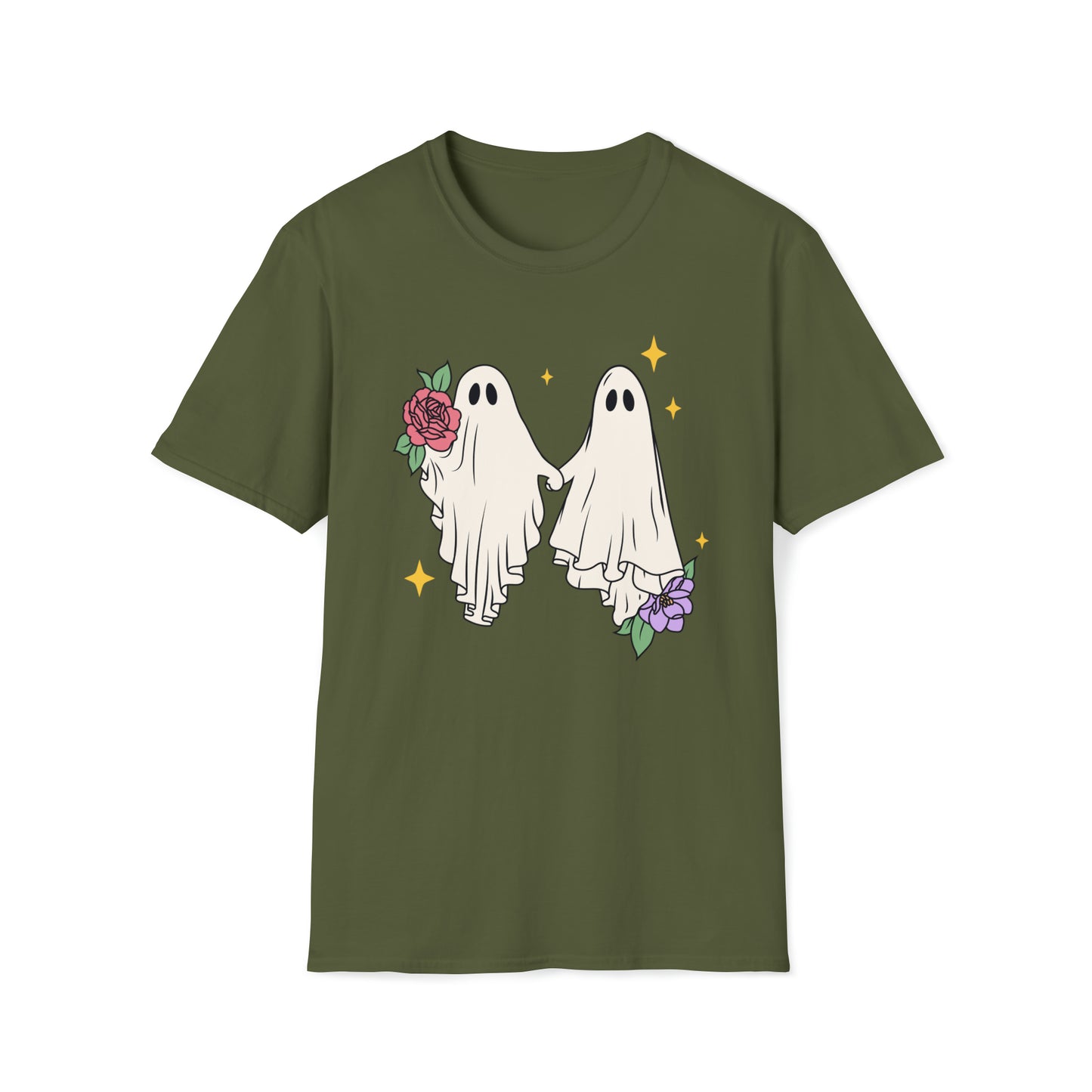 Floral Ghosts Unisex Softstyle T-Shirt