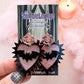 Gothic Bat Heart Earrings