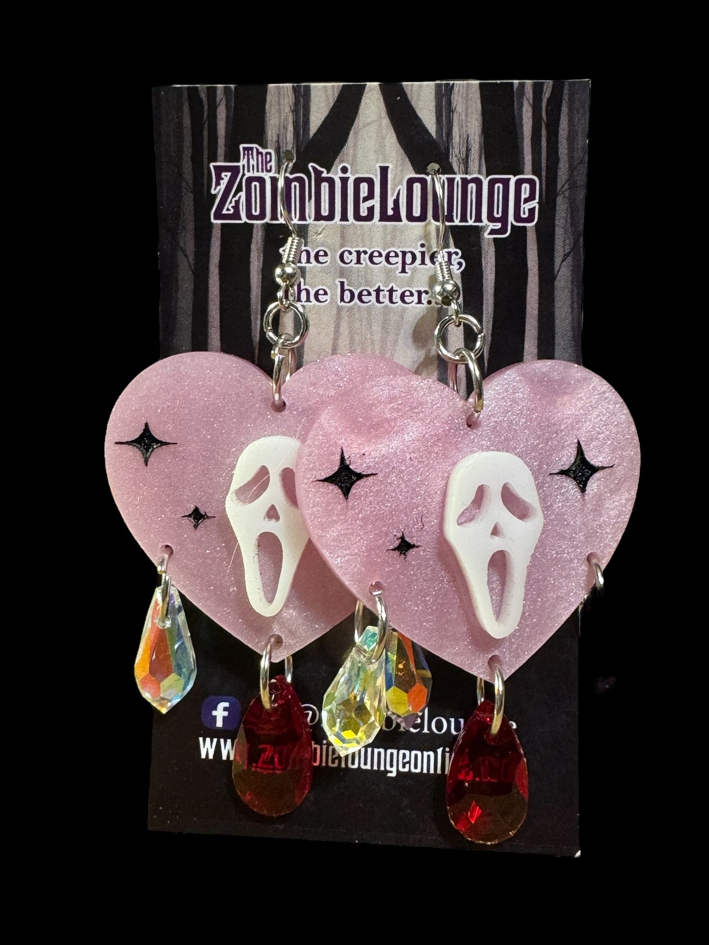 Ghost Mask Heart Earrings