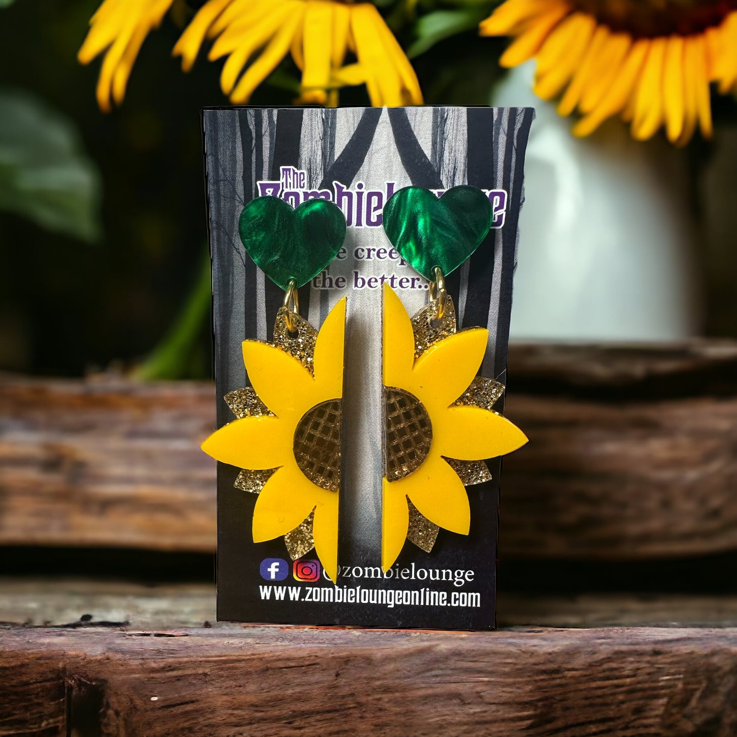 Sunflower Heart Earring